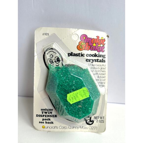 Vintage Makit & Bakit Emerald Green Baking Crystals – Open Pack (~85% Full) - Picture 1 of 2